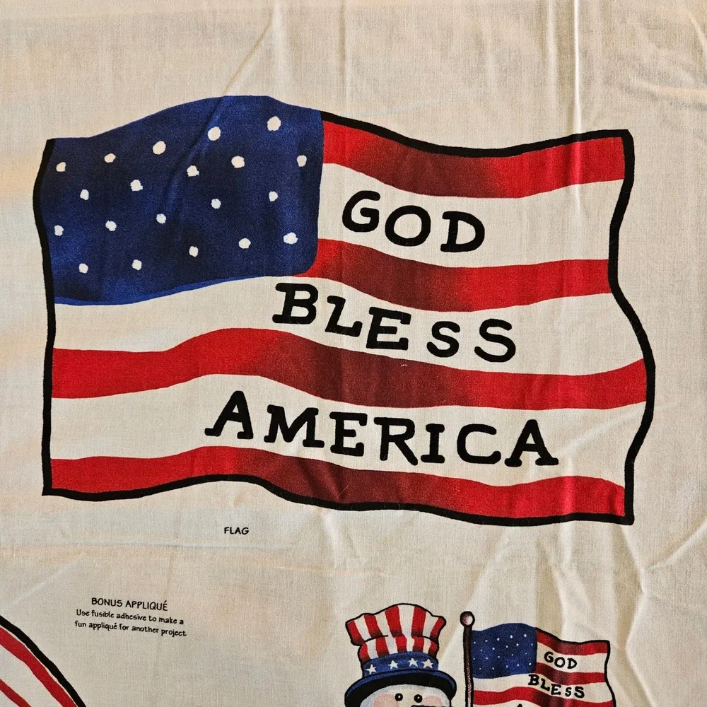 Daisy Kingdom Patriotic Snowman Door Panel Fabric God Bless America Uncle Sam